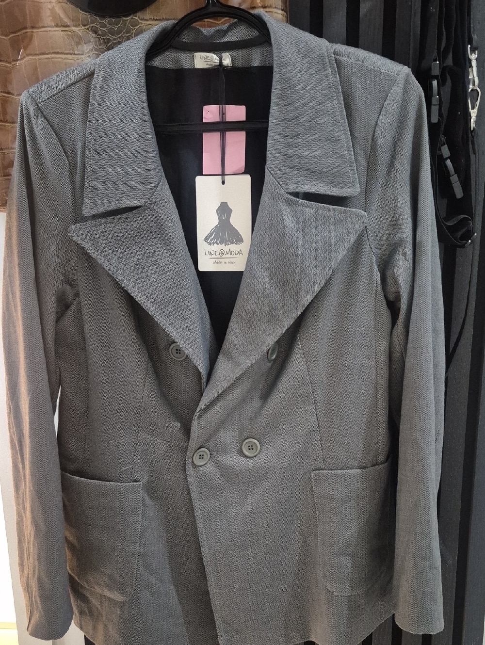 Unbranded Women's Gray Double-Breasted Blazer